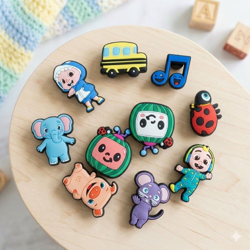 12pc CoComelon Croc Charms Set - JJ & Friends Shoe Charms for Clogs